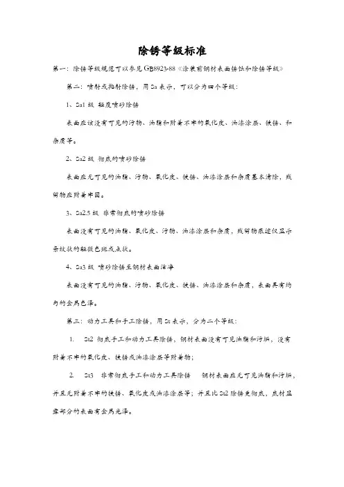除锈等级标准