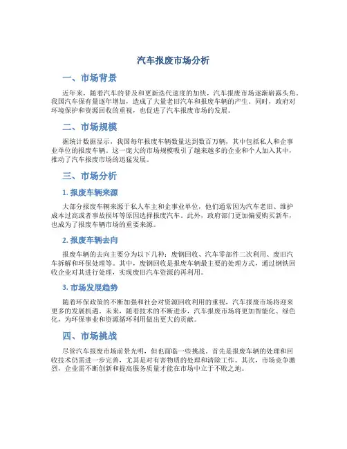 汽车报废市场分析