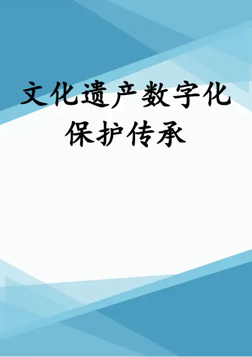 文化遗产数字化保护传承