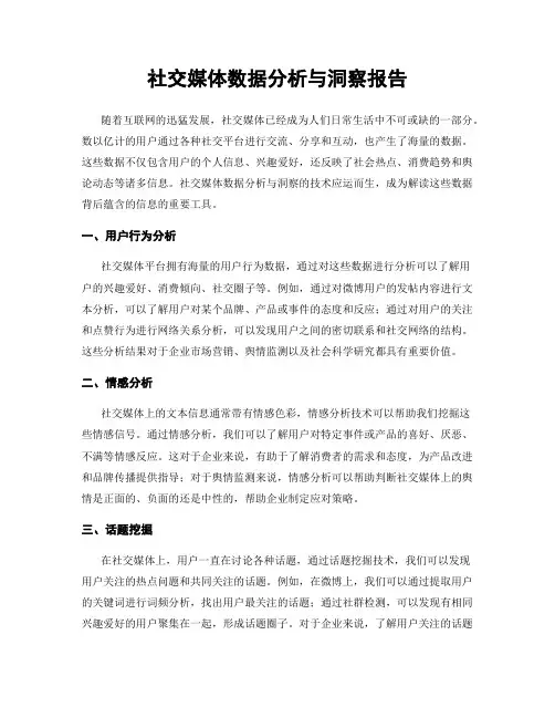 社交媒体数据分析与洞察报告