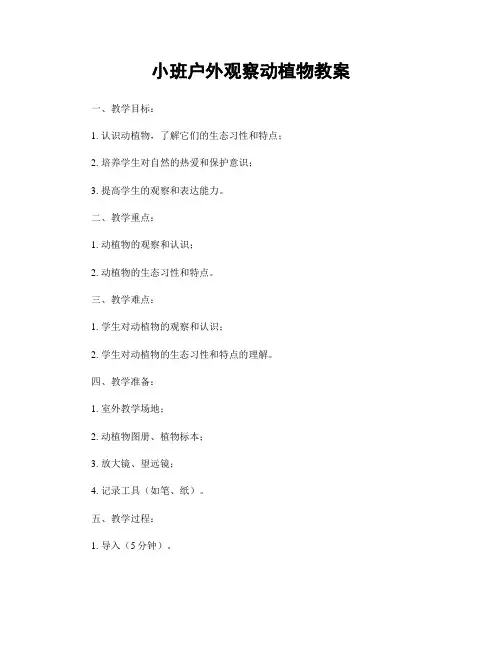 小班户外观察动植物教案