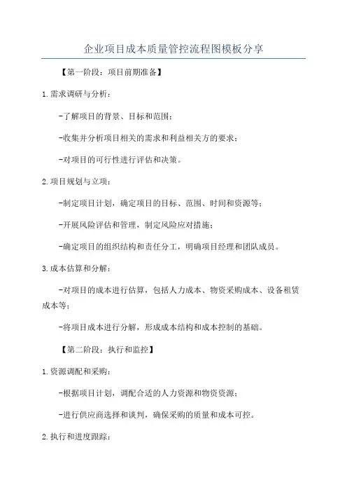 企业项目成本质量管控流程图模板分享