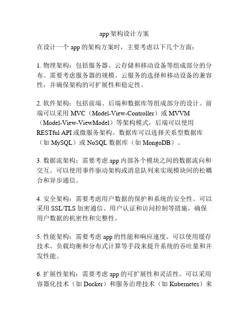 app架构设计方案