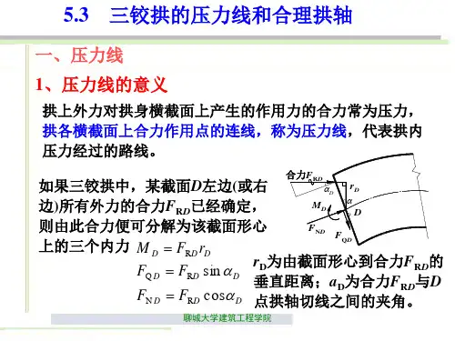 5.3 三铰拱的压力线和合理拱轴