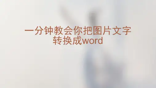一分钟教会你把图片文字转换成word