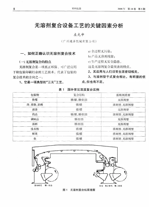 无溶剂复合设备工艺的关键因素分析