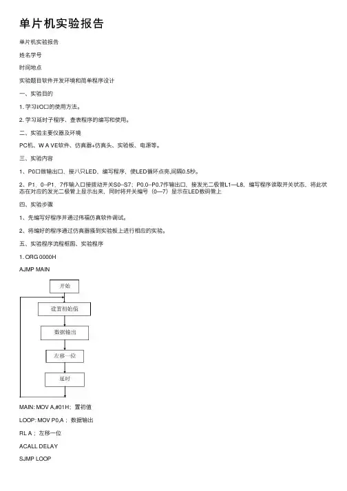 单片机实验报告