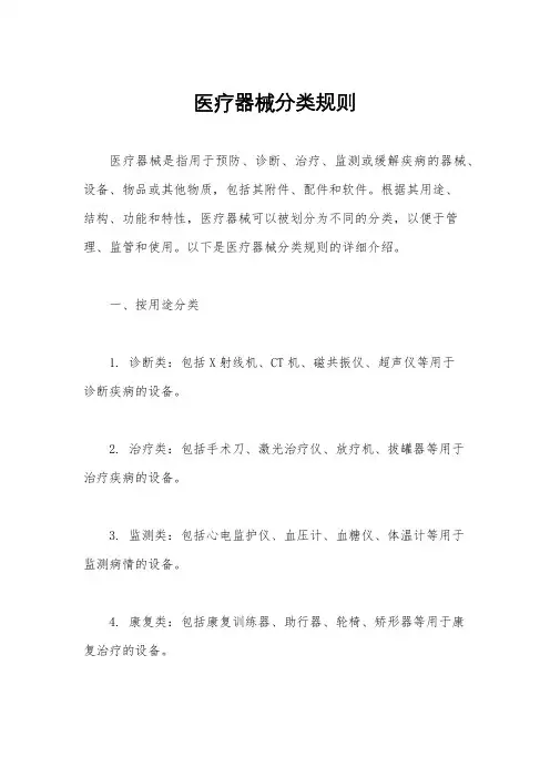 医疗器械分类规则