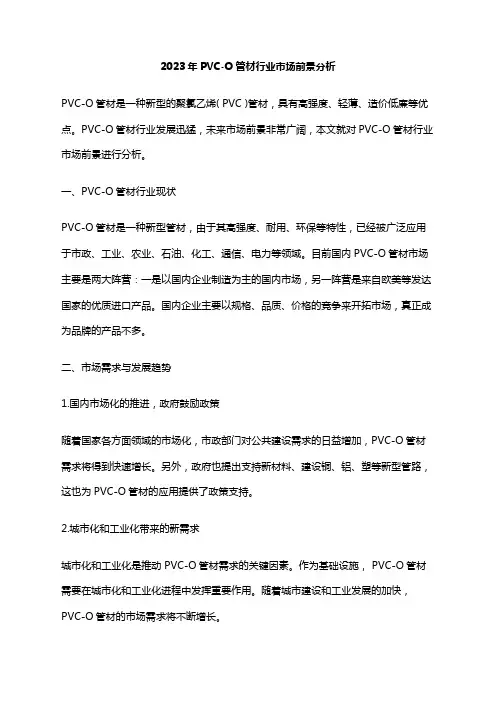 2023年PVC-O管材行业市场前景分析