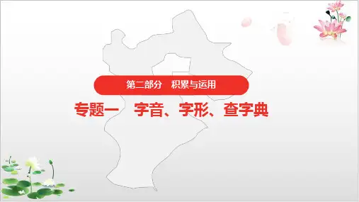2022届中考语文复习PPT语文积累与运用字音字形查字典PPT精讲课件