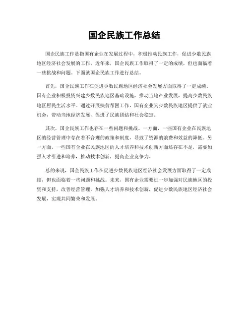 国企民族工作总结