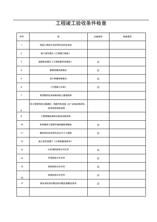 装饰装修工程验收资料表格