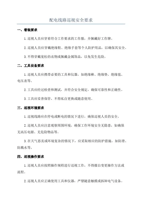 配电线路巡视安全要求
