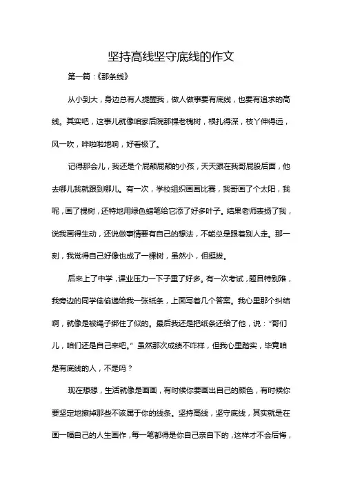 坚持高线坚守底线的作文
