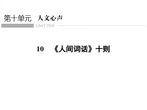 10 《人间词话》十则正式版