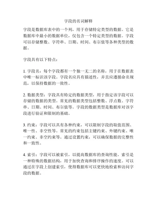 字段的名词解释