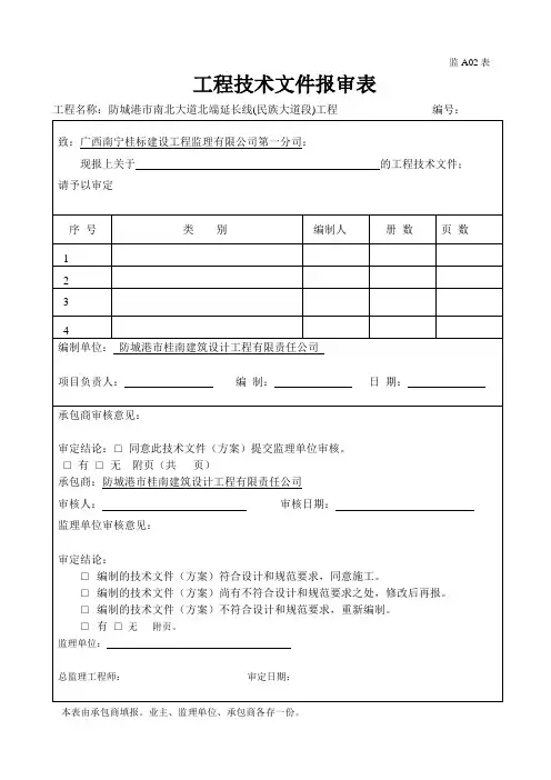 技术文件报审