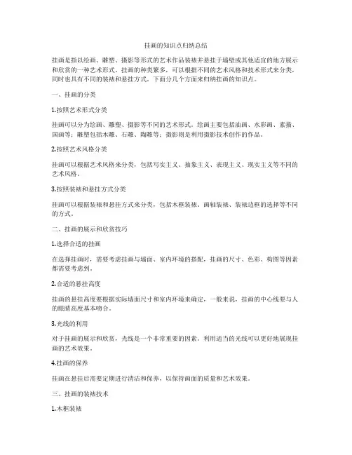挂画的知识点归纳总结