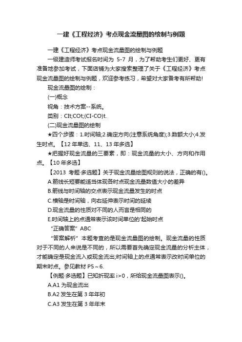 一建《工程经济》考点现金流量图的绘制与例题
