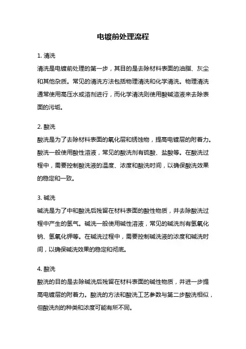 电镀前处理流程