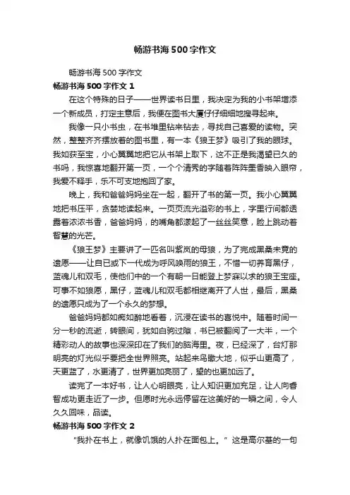 畅游书海500字作文