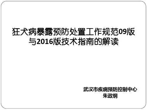 狂犬病规范与指南解读
