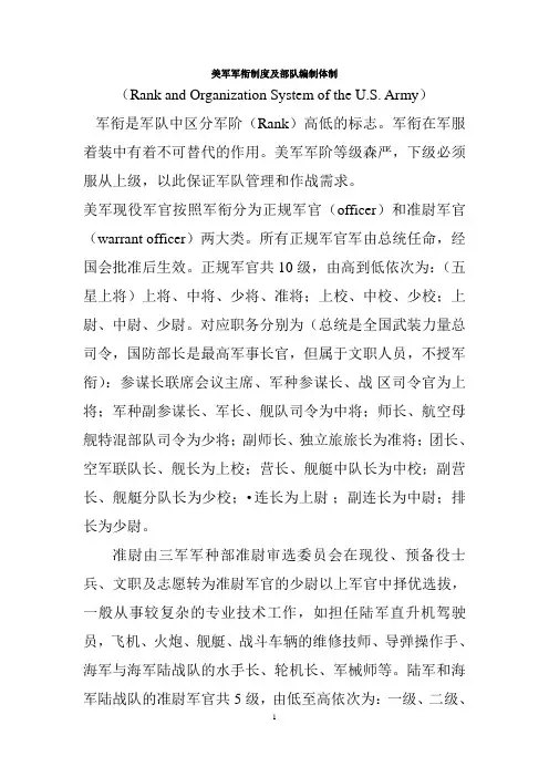 美军基本常识介绍
