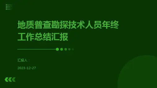 地质普查勘探技术人员年终工作总结汇报