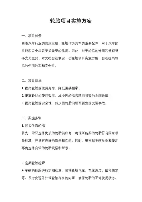 轮胎项目实施方案