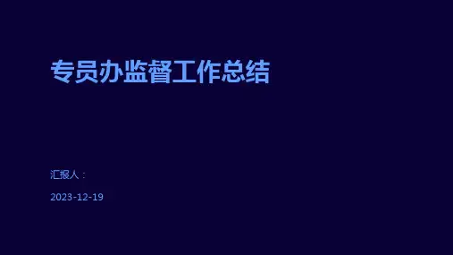 专员办监督工作总结