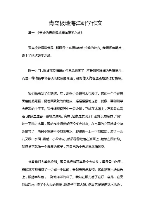 青岛极地海洋研学作文