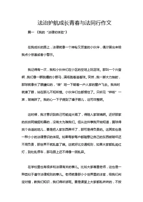 法治护航成长青春与法同行作文