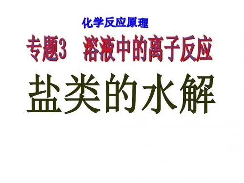 盐的水解及其应用ppt课件