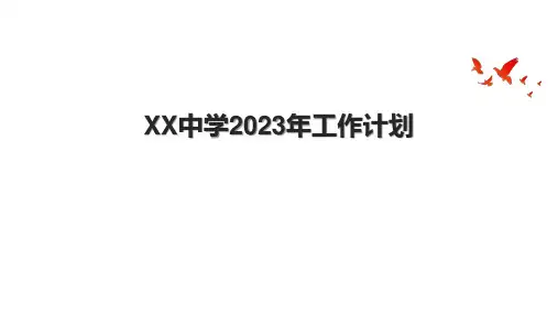 XX中学2023年工作计划