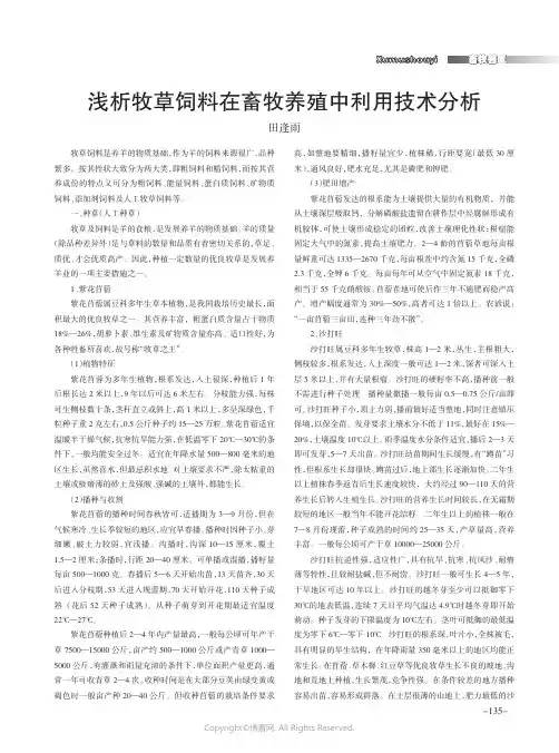 浅析牧草饲料在畜牧养殖中利用技术分析