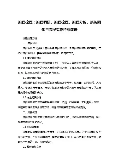 流程梳理方法