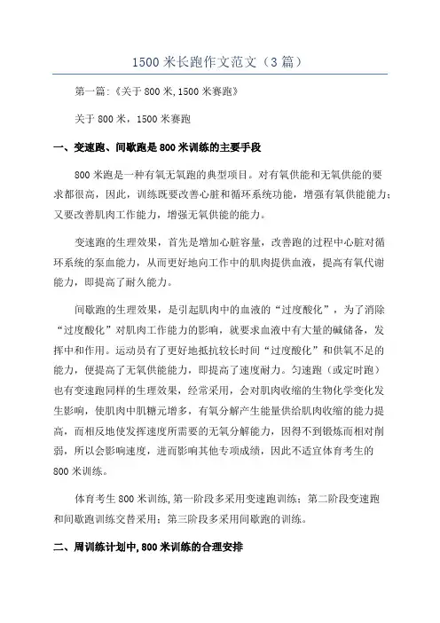 1500米长跑作文范文(3篇)