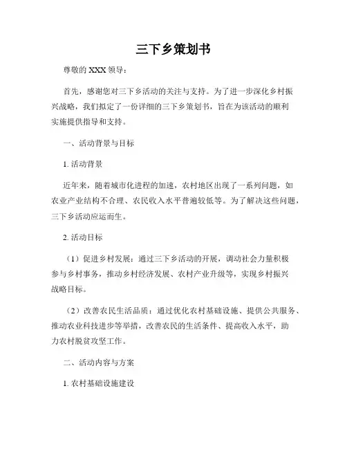 三下乡策划书