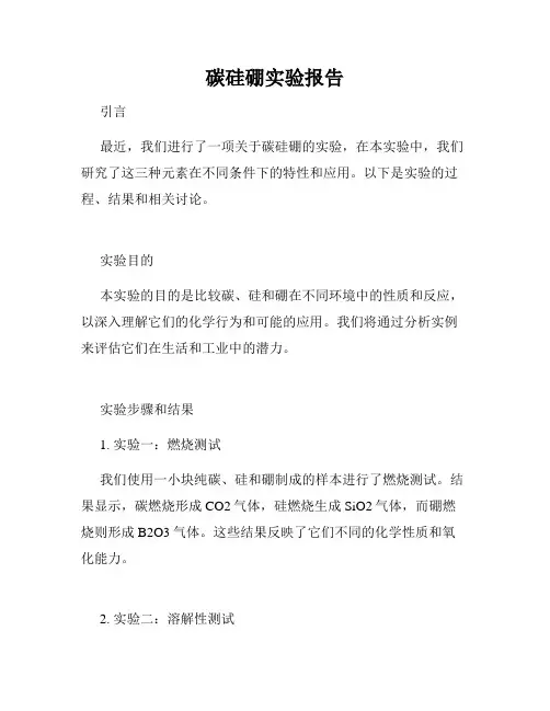 碳硅硼实验报告