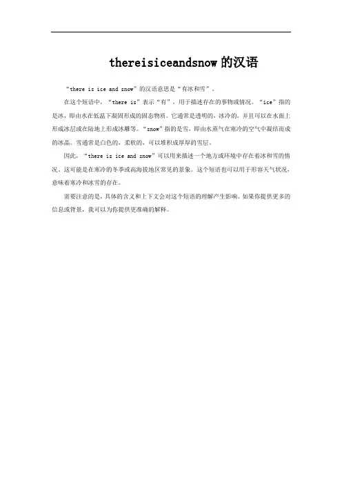 thereisiceandsnow的汉语