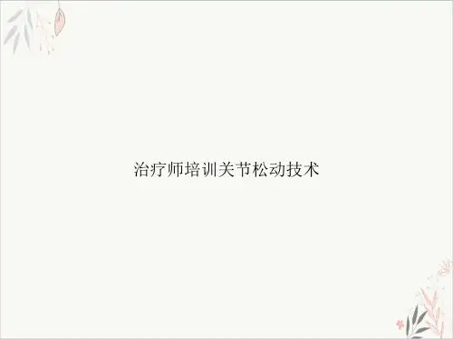 治疗师培训关节松动技术PPT.