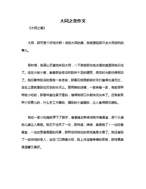 大同之美作文