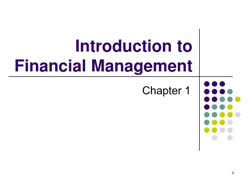 财务管理专业英语-Introduction to Financial Management