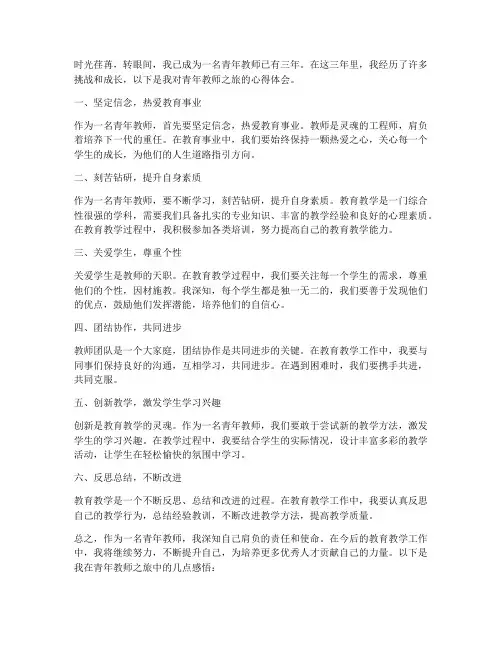 青年教师之旅心得体会