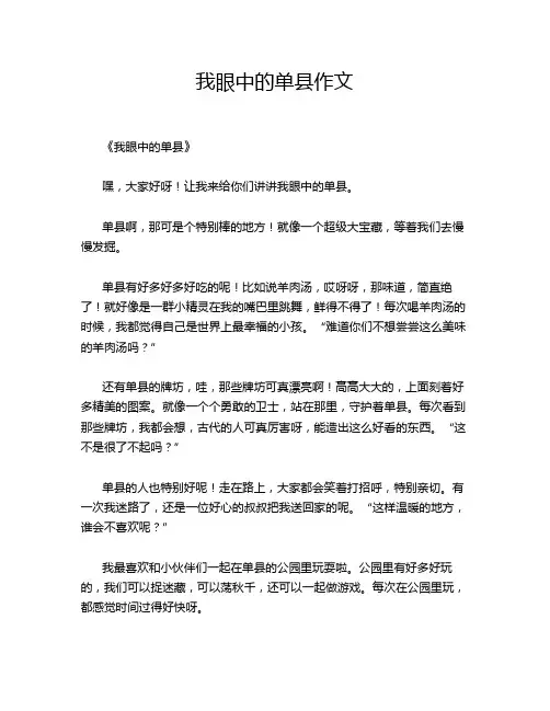 我眼中的单县作文