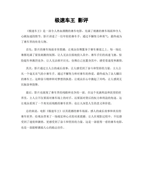 极速车王 影评