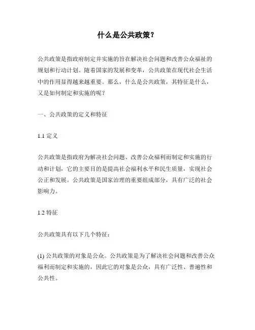 什么是公共政策？