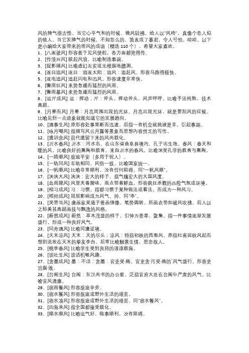 带风的成语(精选110个)