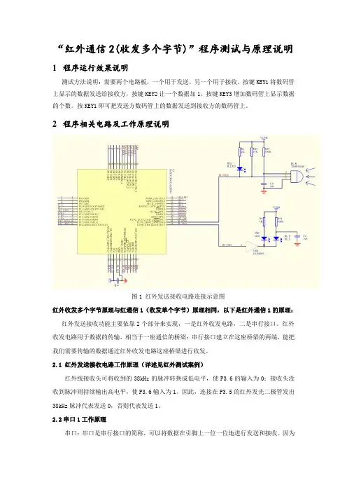 红外通信2(收发多个字节)原理与测试说明