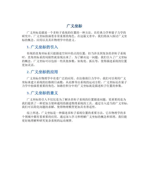广义坐标资料